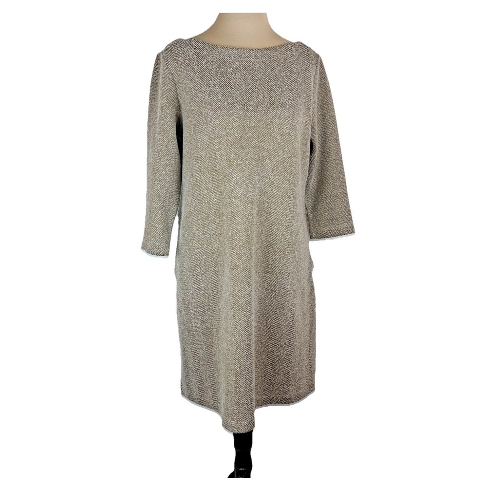 JJill Womens Shift Dress Three Quarter Sleeve Classic Fit Minimal Style Petite S